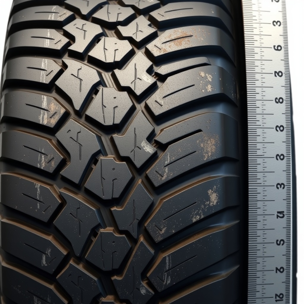 <clean photorealistic photo/illustration of a close-up of a CartCraft tyre tread showing u