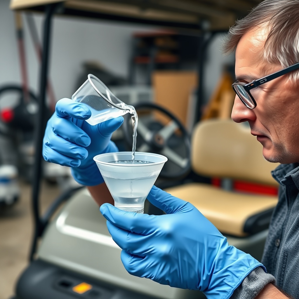 <clean photorealistic photo/illustration of a person wearing safety glasses and gloves
