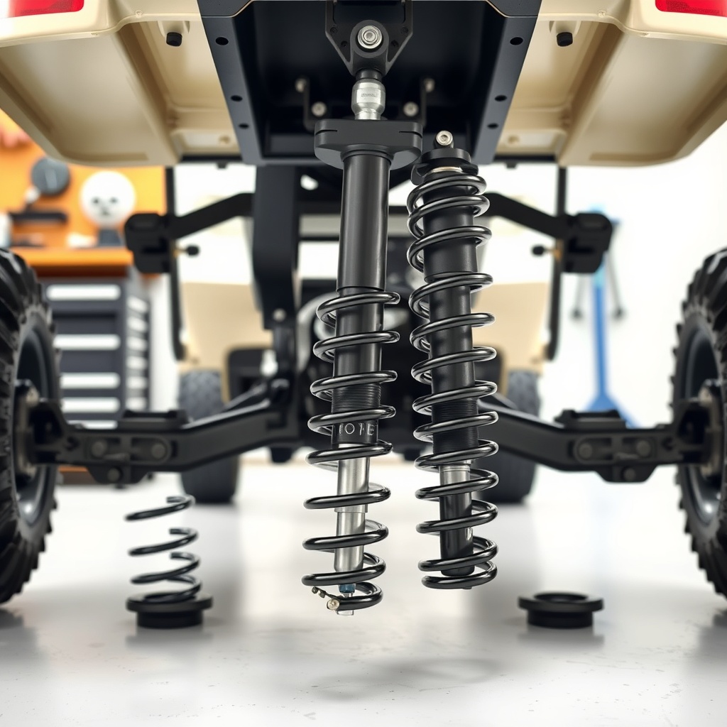 <clean photorealistic photo/illustration showing a pair of new heavy-duty leaf springs and