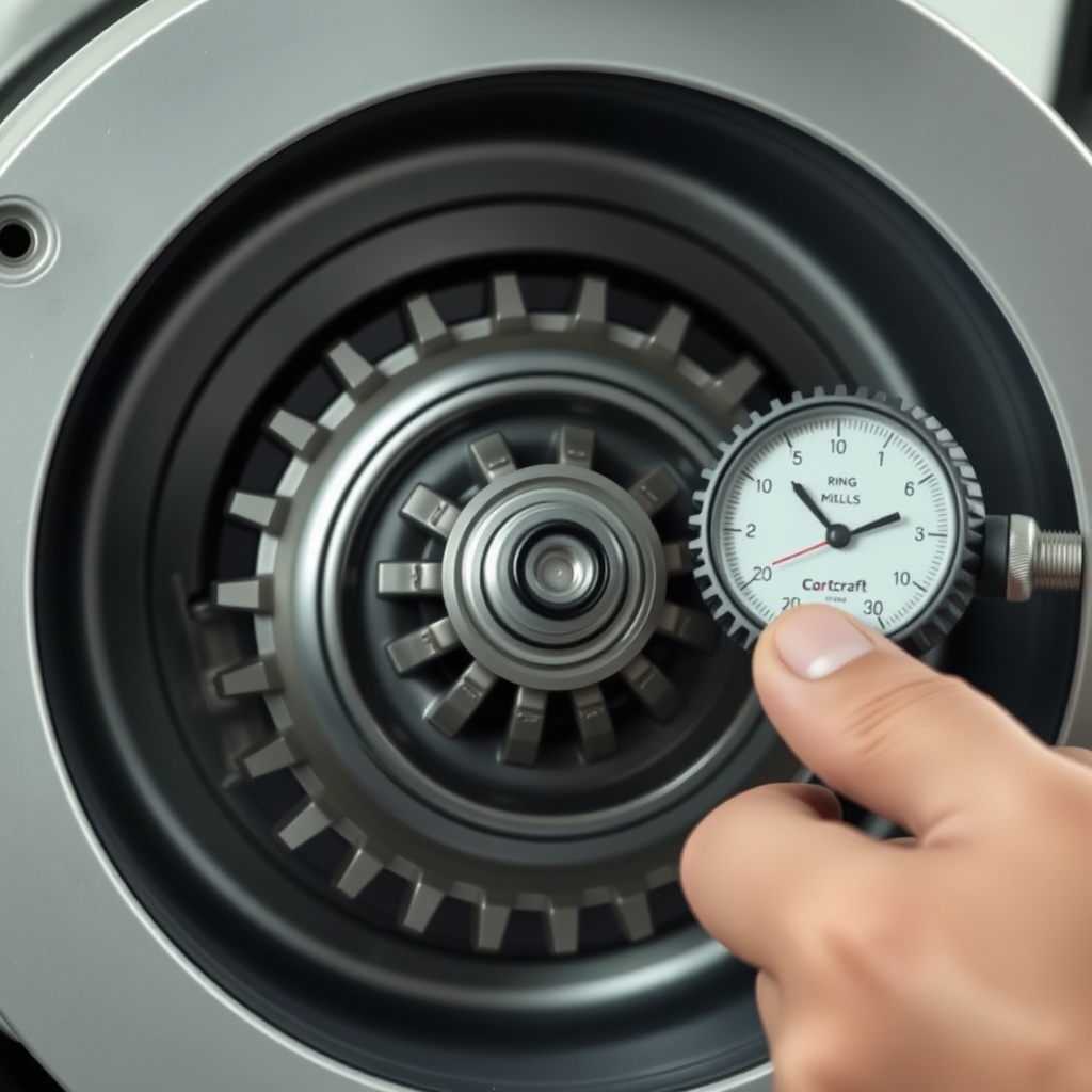 <clean photorealistic photo of a CartCraft golf cart differential interior showing ring an