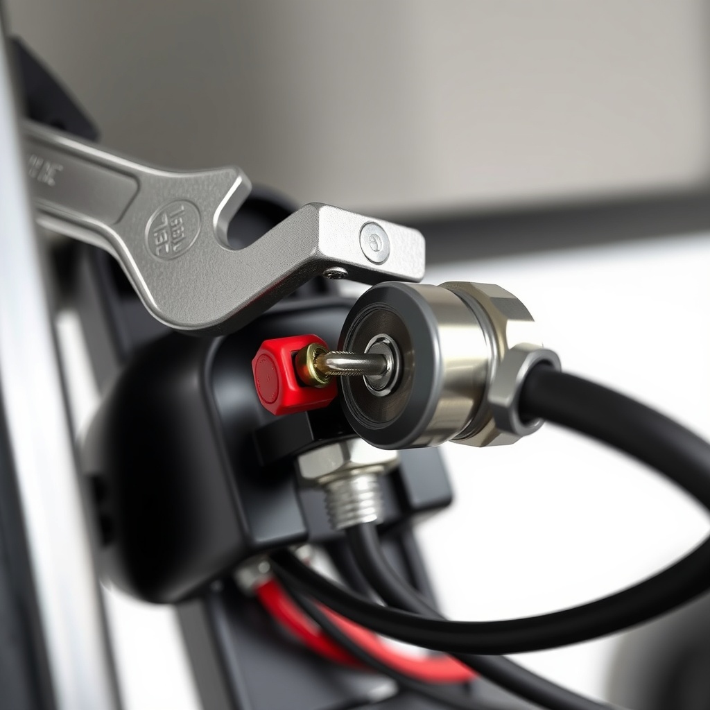 <clean photorealistic photo showing a close-up of a new CartCraft solenoid being installed